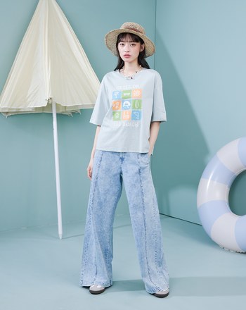 夏日連連看5分袖涼感T恤(兩色)