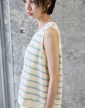 夏日條紋背心(附內搭)(兩色)