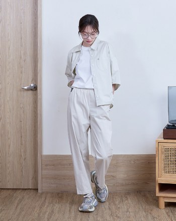 ➤織標彈性鬆緊長褲(兩色)