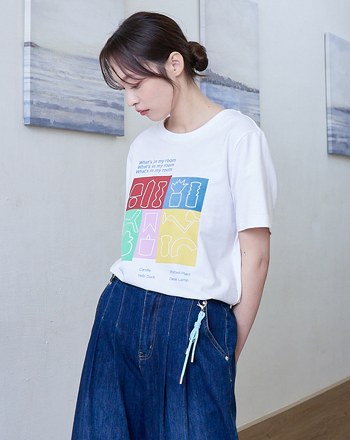 家居色塊植絨圖案T恤(兩色)