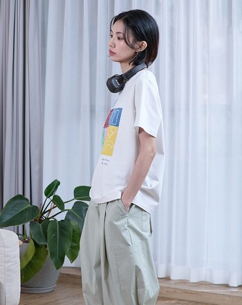 家居色塊植絨圖案T恤(兩色)