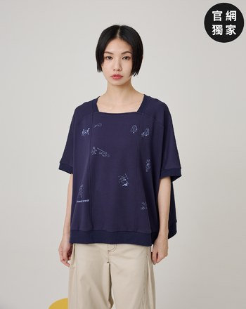 ➤旅行error印花寬鬆連袖T恤(兩色)