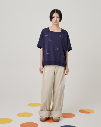 ➤旅行error印花寬鬆連袖T恤(兩色)