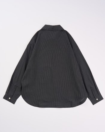 細條紋圓弧下擺長袖襯衫(兩色)