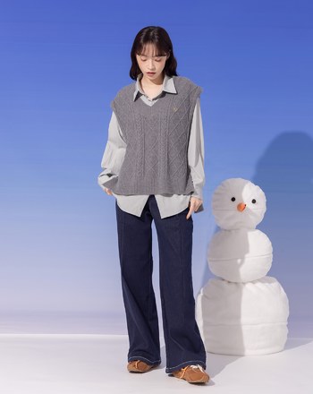 ➤多WAY針織兩件式背心襯衫(兩色)