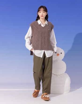 ➤多WAY針織兩件式背心襯衫(兩色)