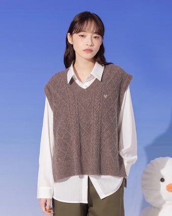 ➤多WAY針織兩件式背心襯衫(兩色)