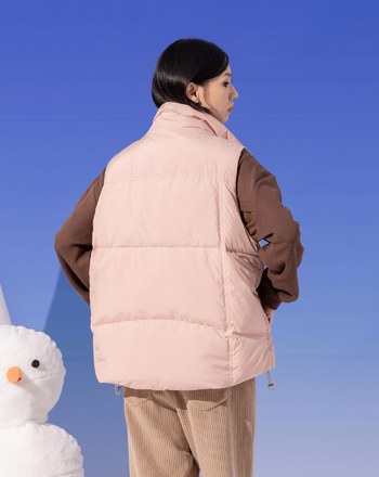 ➤下擺抽繩立領羽絨背心(兩色)