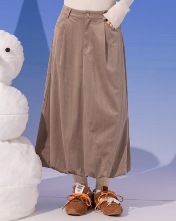 燈芯絨花苞長裙(兩色)