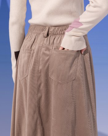 燈芯絨花苞長裙(兩色)