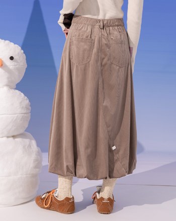 燈芯絨花苞長裙(兩色)