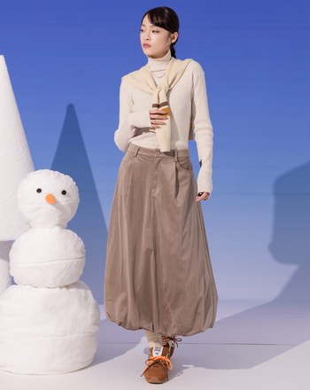 燈芯絨花苞長裙(兩色)