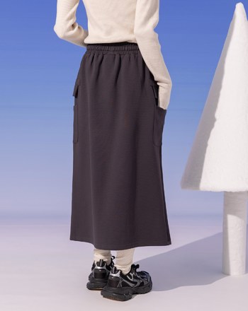 ➤雙口袋造型鬆緊針織裙(兩色)