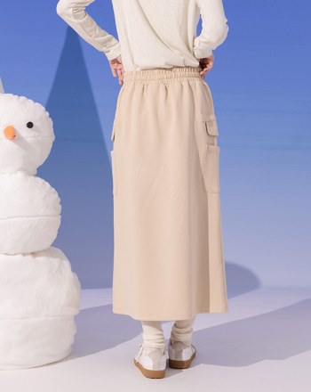 ➤雙口袋造型鬆緊針織裙(兩色)