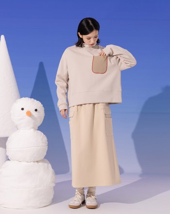 ➤雙口袋造型鬆緊針織裙(兩色)