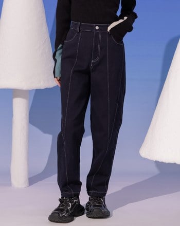 修身車線造型男友褲(兩色)