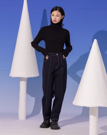 修身車線造型男友褲(兩色)