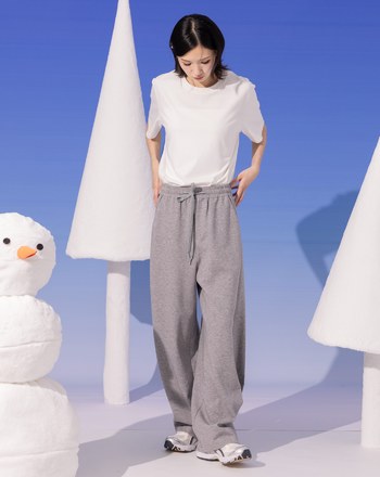 立體打褶造型鬆緊寬褲(三色)