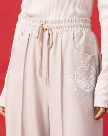 迪士尼系列 just one bite寬直筒可束口長褲(兩色)