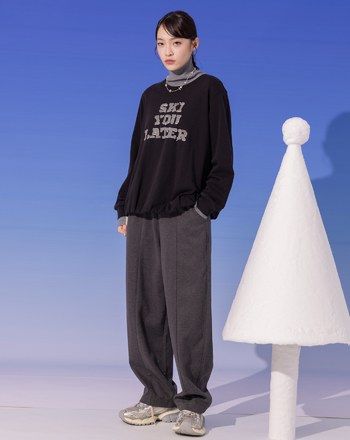 仿毛呢立體繭型長褲(兩色)