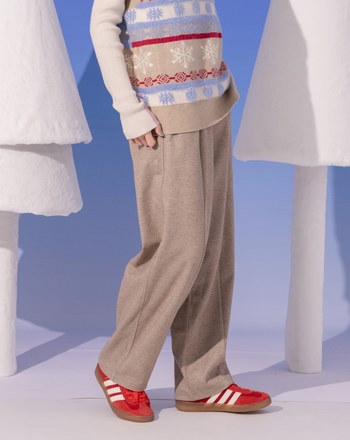 仿毛呢立體繭型長褲(兩色)