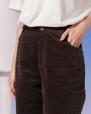 修身條絨男友褲(兩色)