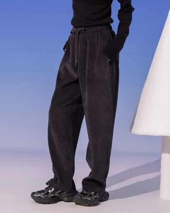 ➤顯瘦條絨抽繩鬆緊長褲(兩色)