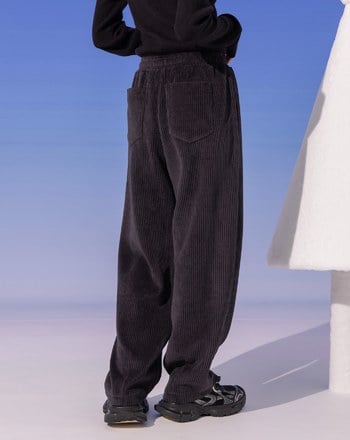 ➤顯瘦條絨抽繩鬆緊長褲(兩色)