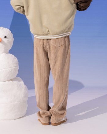 ➤顯瘦條絨抽繩鬆緊長褲(兩色)