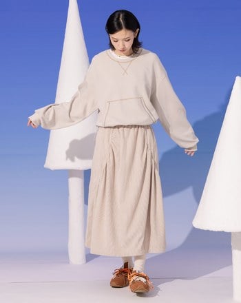 假兩件異材質拼接密拷造型抽繩洋裝(兩色)