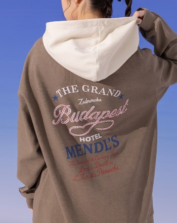 異材質假兩件V領長版連帽上衣(兩色)