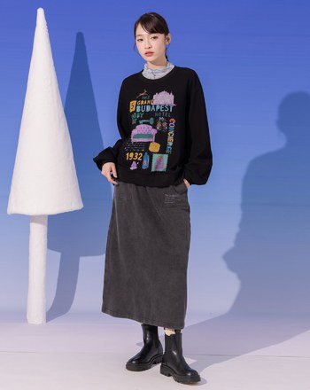 趣味水彩風印花大學T(兩色)