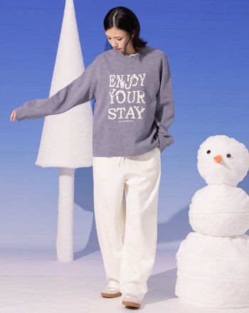 特殊蠟洗復古標語印花大學T(兩色)