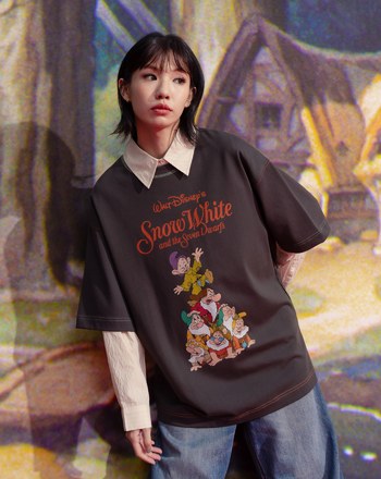 迪士尼系列 小矮人疊疊樂抗菌厚磅寬鬆T恤(兩色)