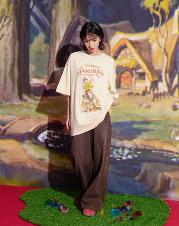 迪士尼系列 小矮人疊疊樂抗菌厚磅寬鬆T恤(兩色)