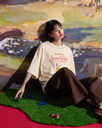 迪士尼系列 小矮人疊疊樂抗菌厚磅寬鬆T恤(兩色)