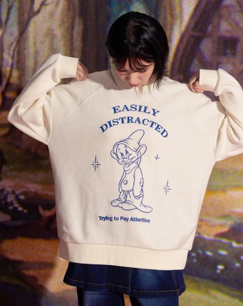 迪士尼系列 糊塗蛋發呆磨毛寬鬆大學T(兩色)