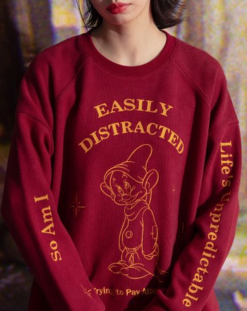 迪士尼系列 糊塗蛋發呆磨毛寬鬆大學T(兩色)