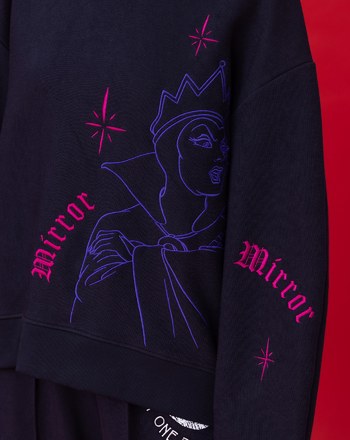 迪士尼系列 魔鏡壞皇后立體拋袖刷毛大學T