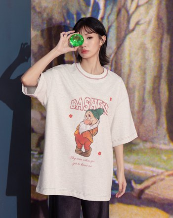 迪士尼系列 害羞鬼手繪風抗菌寬鬆T恤(兩色)