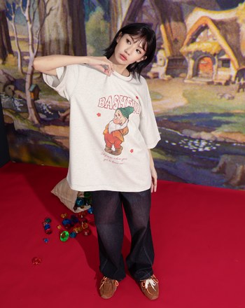 迪士尼系列 害羞鬼手繪風抗菌寬鬆T恤(兩色)