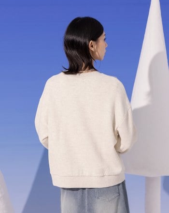 奶奶滑雪拼接毛衣織片大學T(兩色)