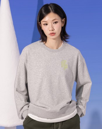 發熱斑駁印花落肩大學T(兩色)