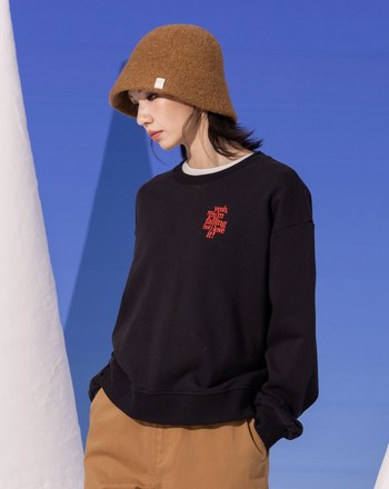 發熱斑駁印花落肩大學T(兩色)