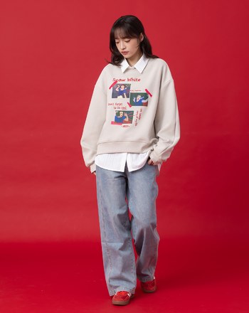 迪士尼系列 白雪公主三連拍立體拋袖大學T