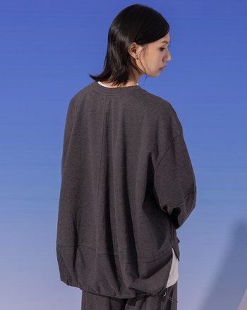 滑雪小人燈籠袖繭型上衣(兩色)