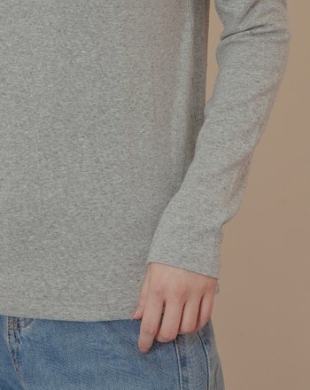 發熱羊絨彈力圓領內搭長袖上衣(三色)