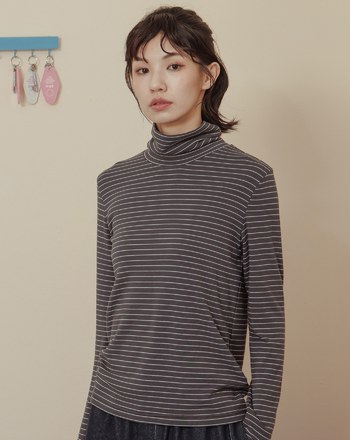 發熱羊絨彈力內搭高領上衣(四色)