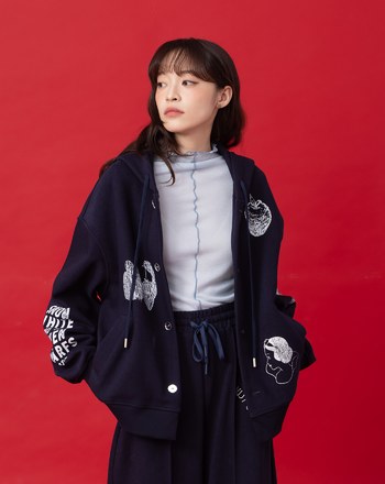 迪士尼系列 魔鏡啊~魔鏡魔法釦刷毛連帽外套(兩色)