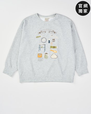 ➤繪畫風居家小物印花大學T(兩色)